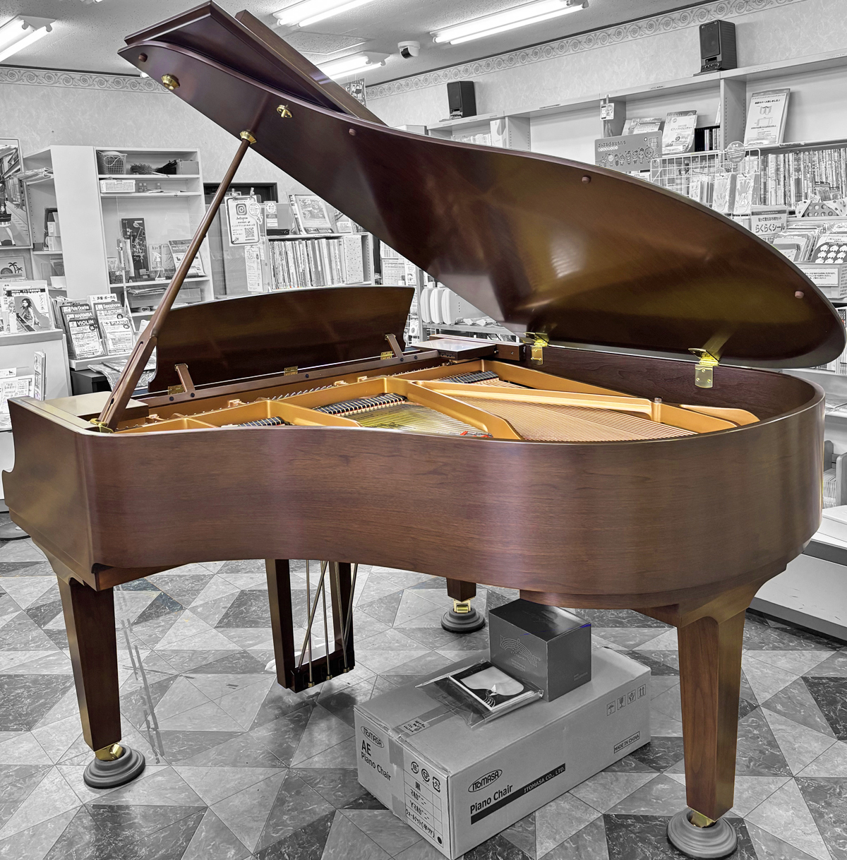 中古ヤマハ（YAMAHA）グランドピアノC2X木目ウォルナット半艶仕上げ,愛知県犬山市
