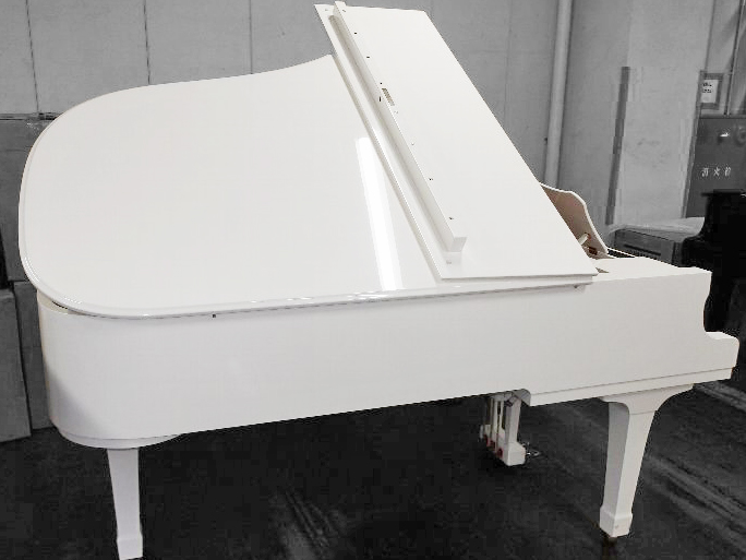 中古白いヤマハグランドピアノC6白色艶出し6,愛知県犬山市ヤマハ真和楽器